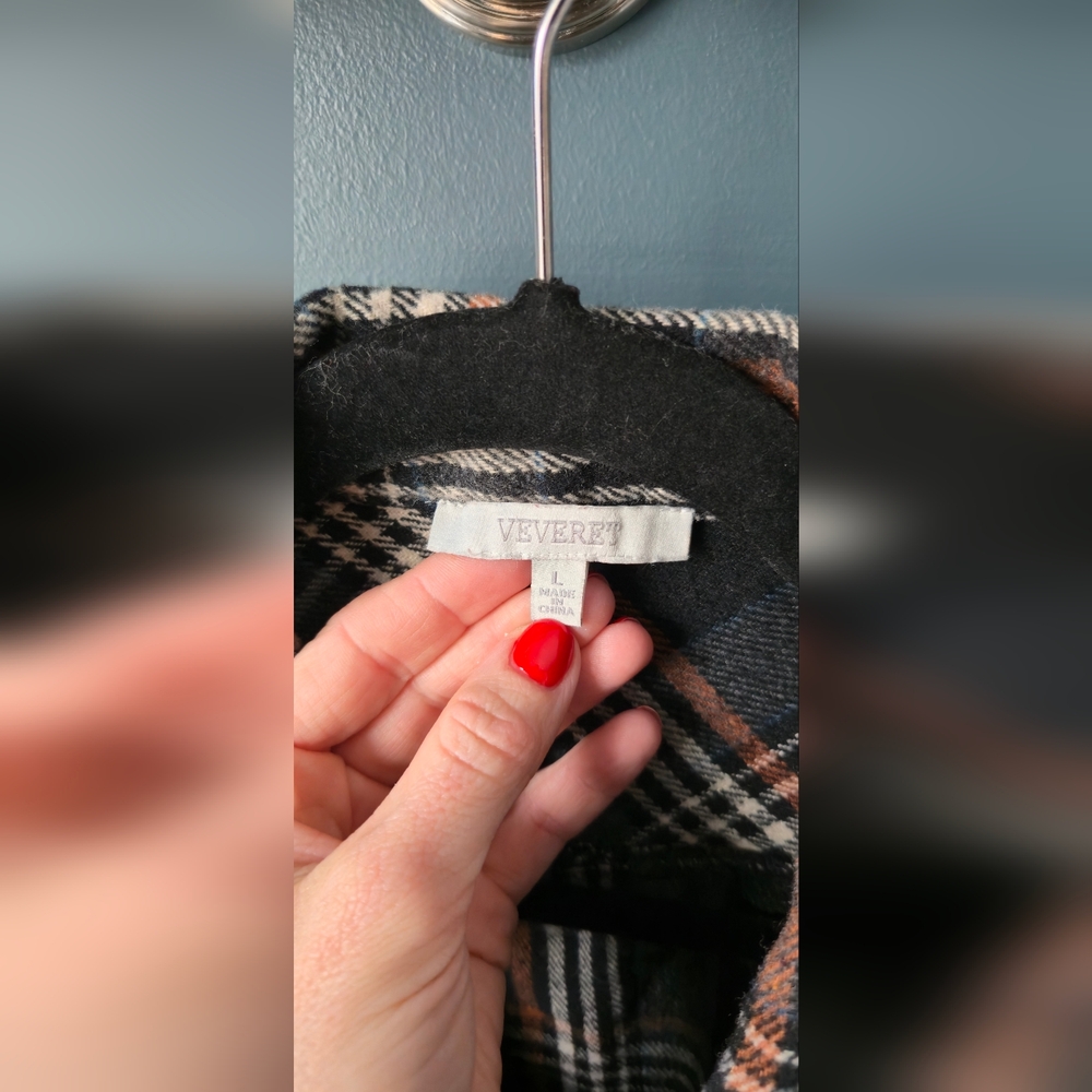 Plaid Button Down Shirt - Navy and White - Picture 2 of 4